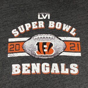 Super Bowl LVI Bengals Long Sleeve Shirt Sz L | Majestic Threads | Soft Gray